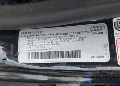 2013 Audi S7 4.0T Prestige from USA, damaged, VIN WAU32AFC0DN037022